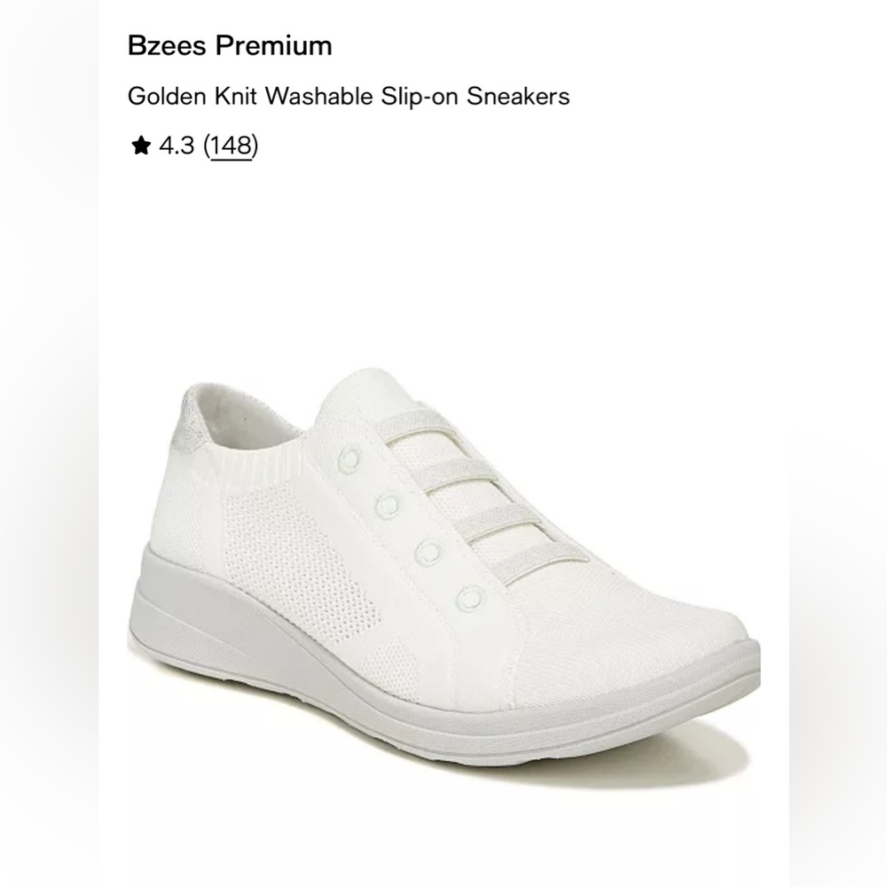 Bzees Premium White Slip-On Sneakers
